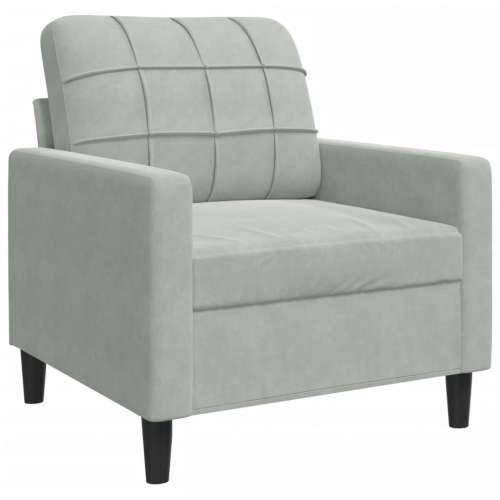 3-dijelni set sofa s jastucima svjetlosivi baršunasti - Svjetlosiva Bez oslonca za noge Cijena