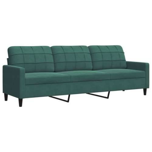2-dijelni set sofa s jastucima tamnozeleni baršunasti - Tamnozelena Bez oslonca za noge Cijena