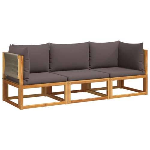 3-dijelna set vrtnih sofa s jastucima masivno bagremovo drvo - Siva 1 Trosjedi Cijena