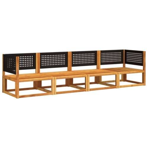 Vrtna garnitura - 4-dijelni set vrtnih sofa s jastucima masivno bagremovo drvo - Crna i krem 4- seater 1 Cijena