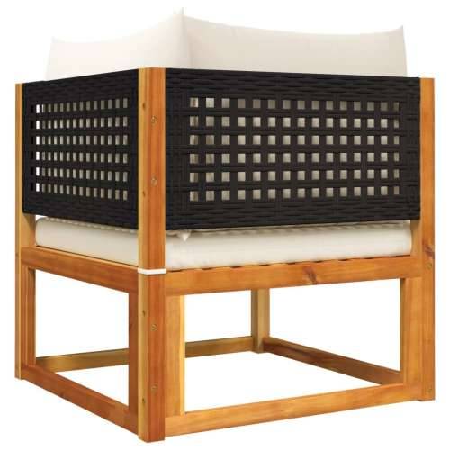 Vrtna garnitura - 4-dijelni set vrtnih sofa s jastucima masivno bagremovo drvo - Crna i krem 4- seater 1 Cijena
