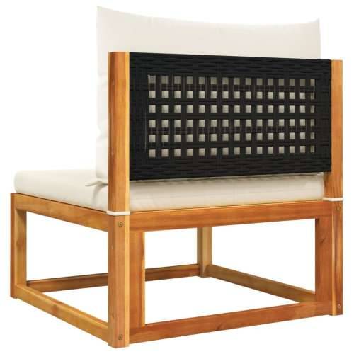 Vrtna garnitura - 4-dijelni set vrtnih sofa s jastucima masivno bagremovo drvo - Crna i krem 4- seater 1 Cijena