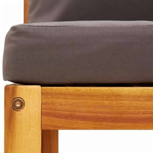 6-dijelna set vrtnih sofa s jastucima masivno bagremovo drvo - Siva kutna + 2x srednja + 2x tabure + stol 1 Cijena