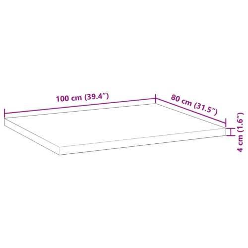 Ploča za radni stol neobrađena 100x80x4 cm od bagremovog drva - Prirodna 100 x 80 x 4 cm Cijena