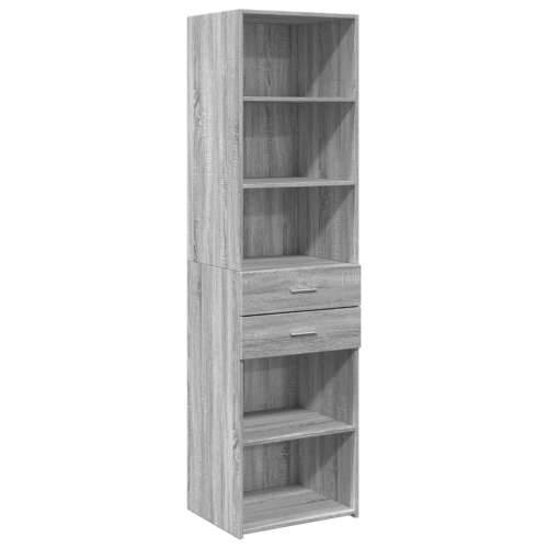 Visoka komoda boja hrasta 50x42,5x185 cm od konstruiranog drva - Sivi hrast sonoma 1 Cijena