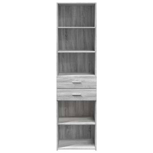 Visoka komoda boja hrasta 50x42,5x185 cm od konstruiranog drva - Sivi hrast sonoma 1 Cijena