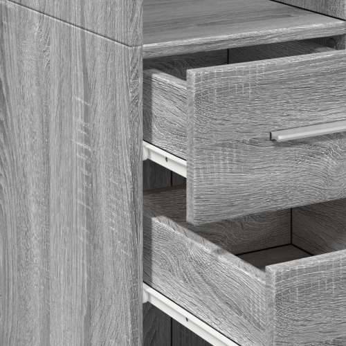 Visoka komoda boja hrasta 50x42,5x185 cm od konstruiranog drva - Sivi hrast sonoma 1 Cijena