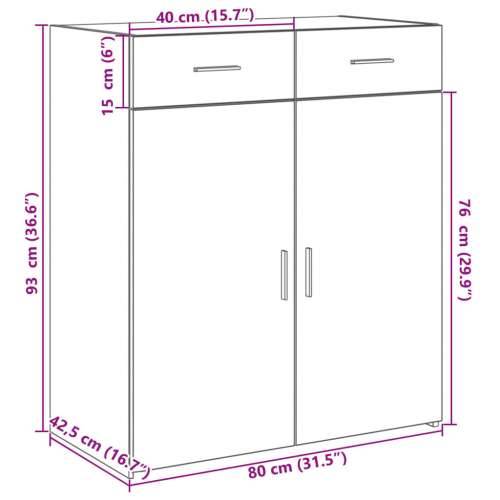 Komoda bijela 80x42,5x93 cm od konstruiranog drva - Bijela 1 Cijena