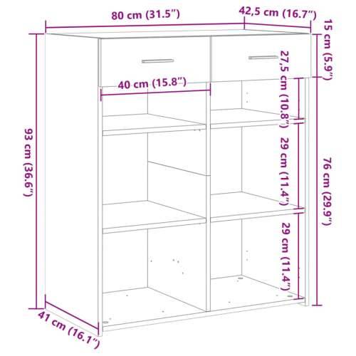 Komoda bijela 80x42,5x93 cm od konstruiranog drva - Bijela 1 Cijena