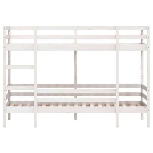 Krevet na kat bijeli 90 x 190 cm od masivne borovine - Bijela 90 x 190 cm Cijena