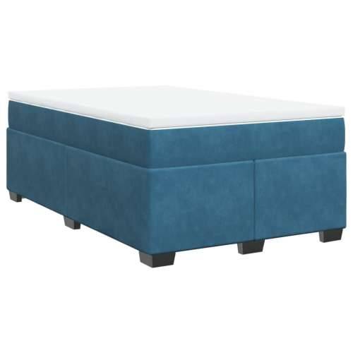 Box spring krevet s madracem tamnoplavi 120 x 200 cm baršunasti - Plava 120 x 200 cm Cijena