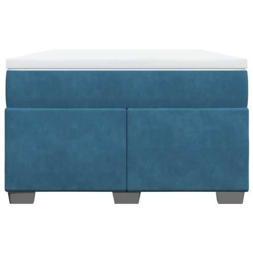 Box spring krevet s madracem tamnoplavi 120 x 200 cm baršunasti - Plava 120 x 200 cm Cijena