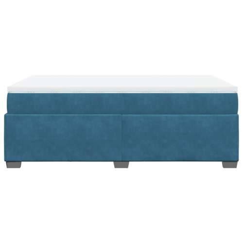 Box spring krevet s madracem tamnoplavi 120 x 200 cm baršunasti - Plava 120 x 200 cm Cijena