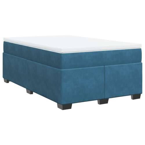 Box spring krevet s madracem tamnoplavi 120 x 200 cm baršunasti - Plava 120 x 200 cm Cijena