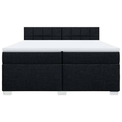 Krevet s oprugama i madracem crni 200x200 cm od tkanine - Crna 200 x 200 cm Blok s kvadratima Cijena