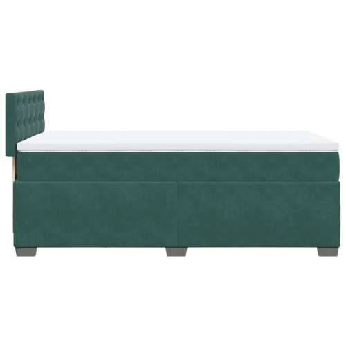 Box spring krevet s madracem tamnozeleni 80 x 200 cm baršunasti - Tamnozelena 80 x 200 cm gumbi Cijena