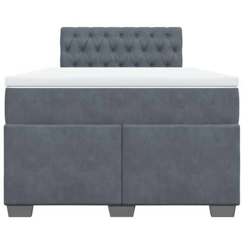 Krevet box spring s madracem tamnosivi 120 x 190 cm baršun - Tamno siva 120 x 190 cm Dizajn s gumbima Cijena