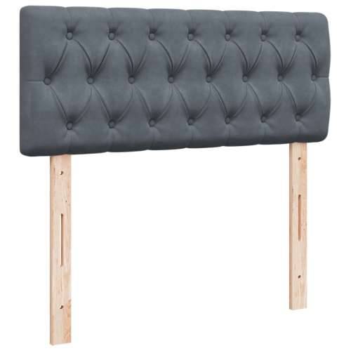 Krevet box spring s madracem tamnosivi 120 x 190 cm baršun - Tamno siva 120 x 190 cm Dizajn s gumbima Cijena