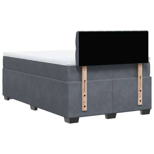 Krevet box spring s madracem tamnosivi 120 x 190 cm baršun - Tamno siva 120 x 190 cm Dizajn s gumbima Cijena