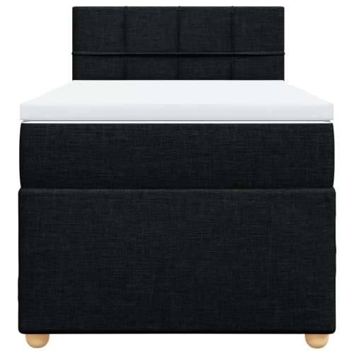 Box spring krevet s madracem crni 80 x 200 cm od tkanine - Crna 80 x 200 cm Blok s kvadratima Cijena