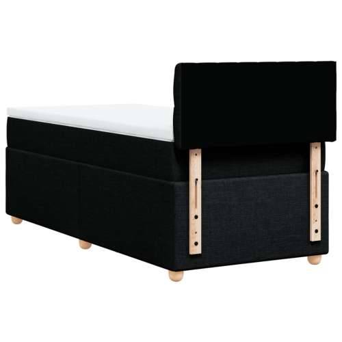 Box spring krevet s madracem crni 80 x 200 cm od tkanine - Crna 80 x 200 cm Dizajn s gumbima Cijena
