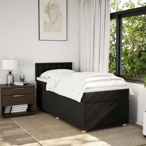 Box spring krevet s madracem crni 80 x 200 cm od tkanine - Crna 80 x 200 cm gumbi Cijena