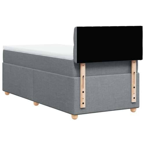 Box spring krevet s madracem svjetlosivi 90x190 cm od tkanine - Svjetlosiva 90 x 190 cm Dizajn s gumbima Cijena