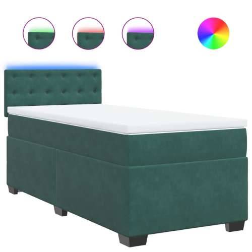 Box spring krevet s madracem tamnozeleni 80 x 200 cm baršunasti - Tamnozelena 80 x 200 cm gumbi Cijena