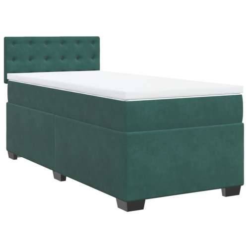 Box spring krevet s madracem tamnozeleni 80 x 200 cm baršunasti - Tamnozelena 80 x 200 cm gumbi Cijena