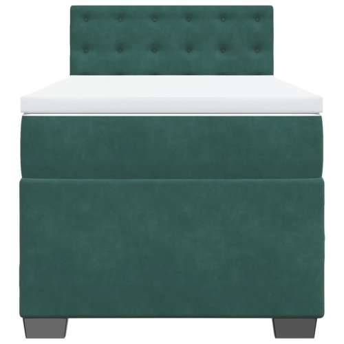 Box spring krevet s madracem tamnozeleni 80 x 200 cm baršunasti - Tamnozelena 80 x 200 cm gumbi Cijena