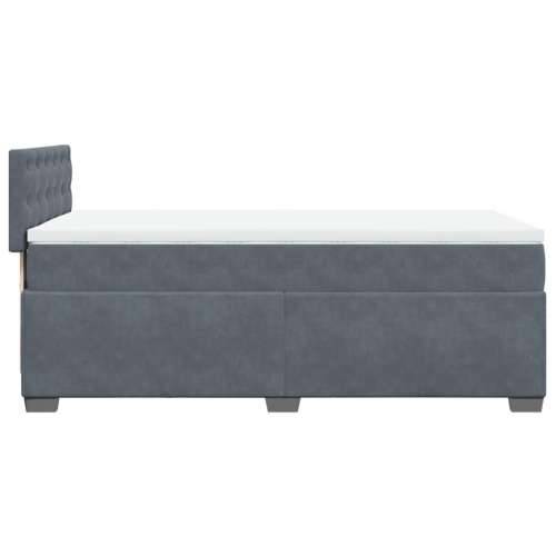 Box spring krevet s madracem tamnosivi 90x200 cm baršunasti - Tamno siva 90 x 200 cm gumbi Cijena