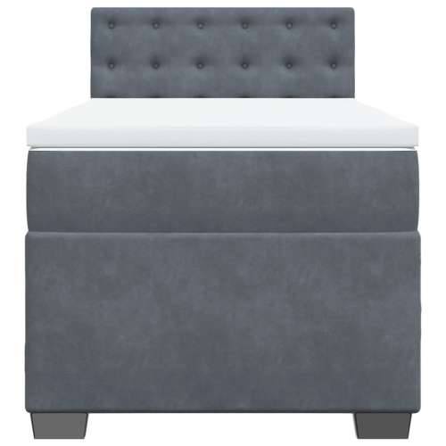 Box spring krevet s madracem tamnosivi 100x200 cm baršunasti - Tamno siva 100 x 200 cm gumbi Cijena
