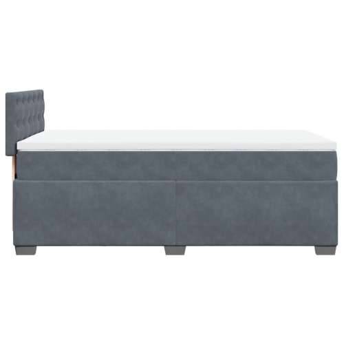 Box spring krevet s madracem tamnosivi 100x200 cm baršunasti - Tamno siva 100 x 200 cm gumbi Cijena