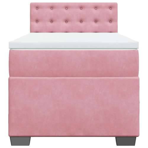 Box spring krevet s madracem ružičasti 100x200 cm baršunasti - Ružičasta 100 x 200 cm gumbi Cijena