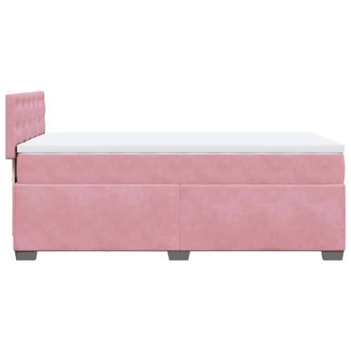Box spring krevet s madracem ružičasti 100x200 cm baršunasti - Ružičasta 100 x 200 cm gumbi Cijena