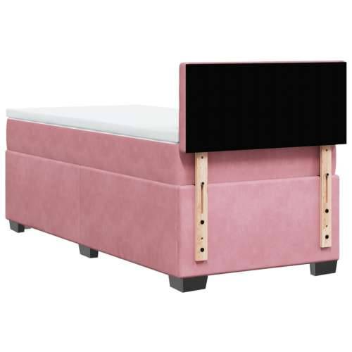 Box spring krevet s madracem ružičasti 100x200 cm baršunasti - Ružičasta 100 x 200 cm gumbi Cijena
