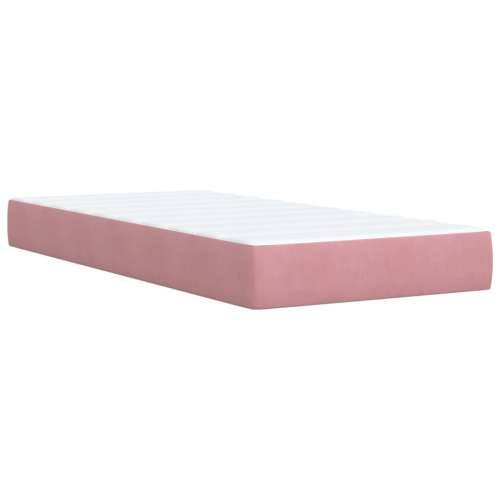 Box spring krevet s madracem ružičasti 100x200 cm baršunasti - Ružičasta 100 x 200 cm gumbi Cijena