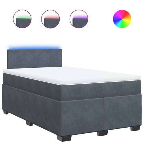 Krevet box spring s madracem tamnosivi 120 x 190 cm baršun - Tamno siva 120 x 190 cm Gladak dizajn Cijena
