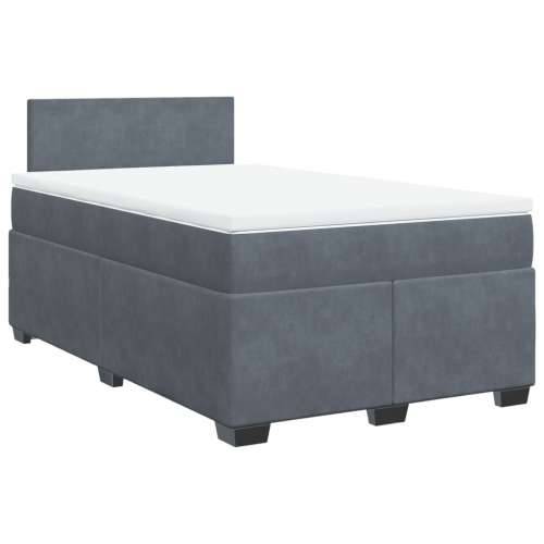 Krevet box spring s madracem tamnosivi 120 x 190 cm baršun - Tamno siva 120 x 190 cm Gladak dizajn Cijena
