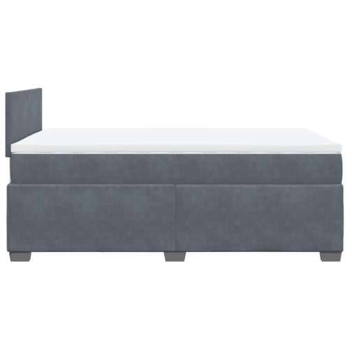 Krevet box spring s madracem tamnosivi 120 x 190 cm baršun - Tamno siva 120 x 190 cm Gladak dizajn Cijena