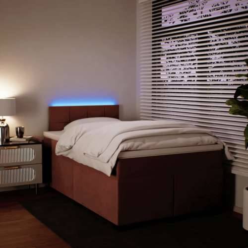 Box spring krevet s madracem ružičasti 120 x 200 cm baršunasti - Ružičasta 120 x 200 cm Blok s kvadratima Cijena