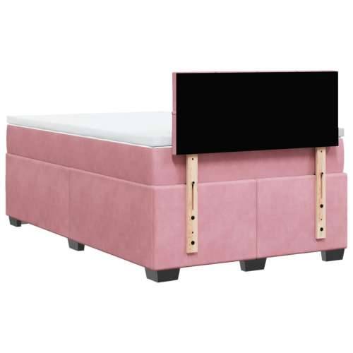 Box spring krevet s madracem ružičasti 120 x 200 cm baršunasti - Ružičasta 120 x 200 cm Blok s kvadratima Cijena