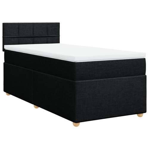Box spring krevet s madracem crni 80 x 200 cm od tkanine - Crna 80 x 200 cm Blok s kvadratima Cijena
