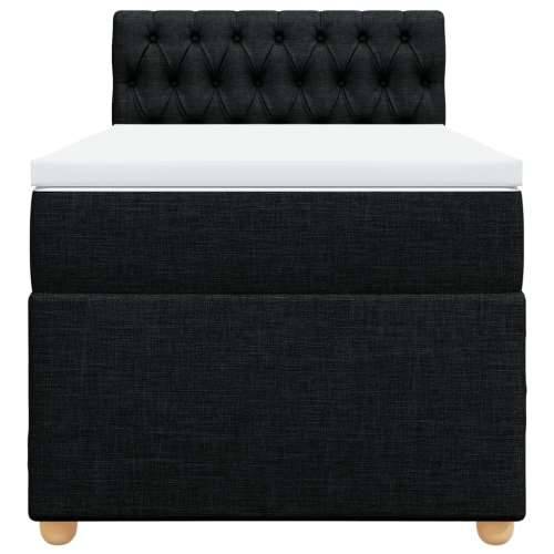 Box spring krevet s madracem crni 80 x 200 cm od tkanine - Crna 80 x 200 cm Dizajn s gumbima Cijena
