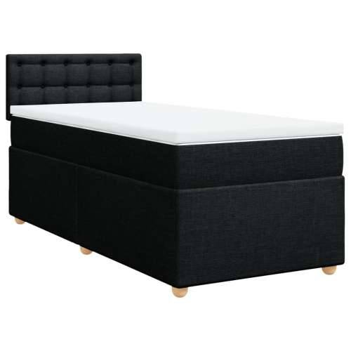 Box spring krevet s madracem crni 80 x 200 cm od tkanine - Crna 80 x 200 cm gumbi Cijena
