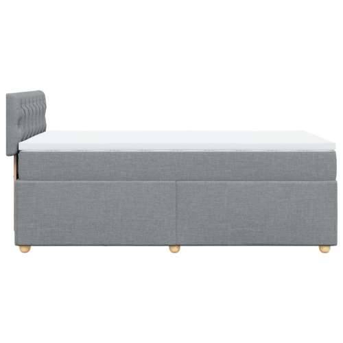 Box spring krevet s madracem svjetlosivi 90x190 cm od tkanine - Svjetlosiva 90 x 190 cm Dizajn s gumbima Cijena