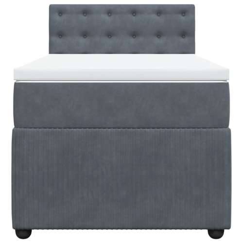 Box spring krevet s madracem tamnosivi 80 x 200 cm baršunasti - Tamno siva 80 x 200 cm gumbi Cijena
