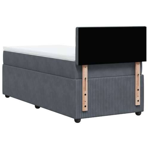 Box spring krevet s madracem tamnosivi 80 x 200 cm baršunasti - Tamno siva 80 x 200 cm gumbi Cijena