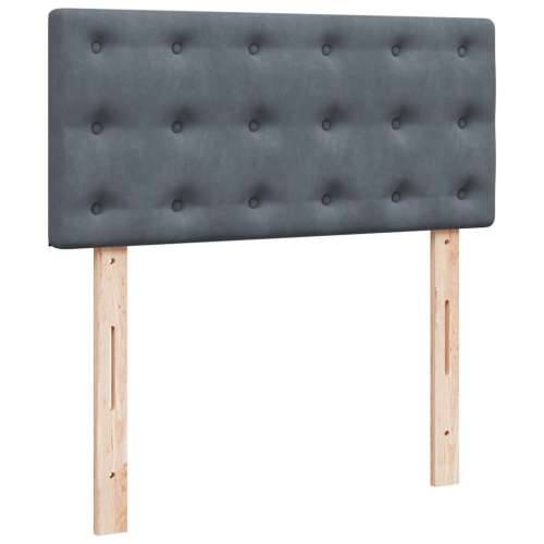 Box spring krevet s madracem tamnosivi 80 x 200 cm baršunasti - Tamno siva 80 x 200 cm gumbi Cijena