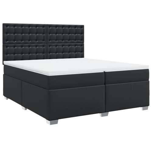 Krevet s oprugama i madracem crni 200x200 cm od umjetne kože - Crna 200 x 200 cm gumbi Cijena